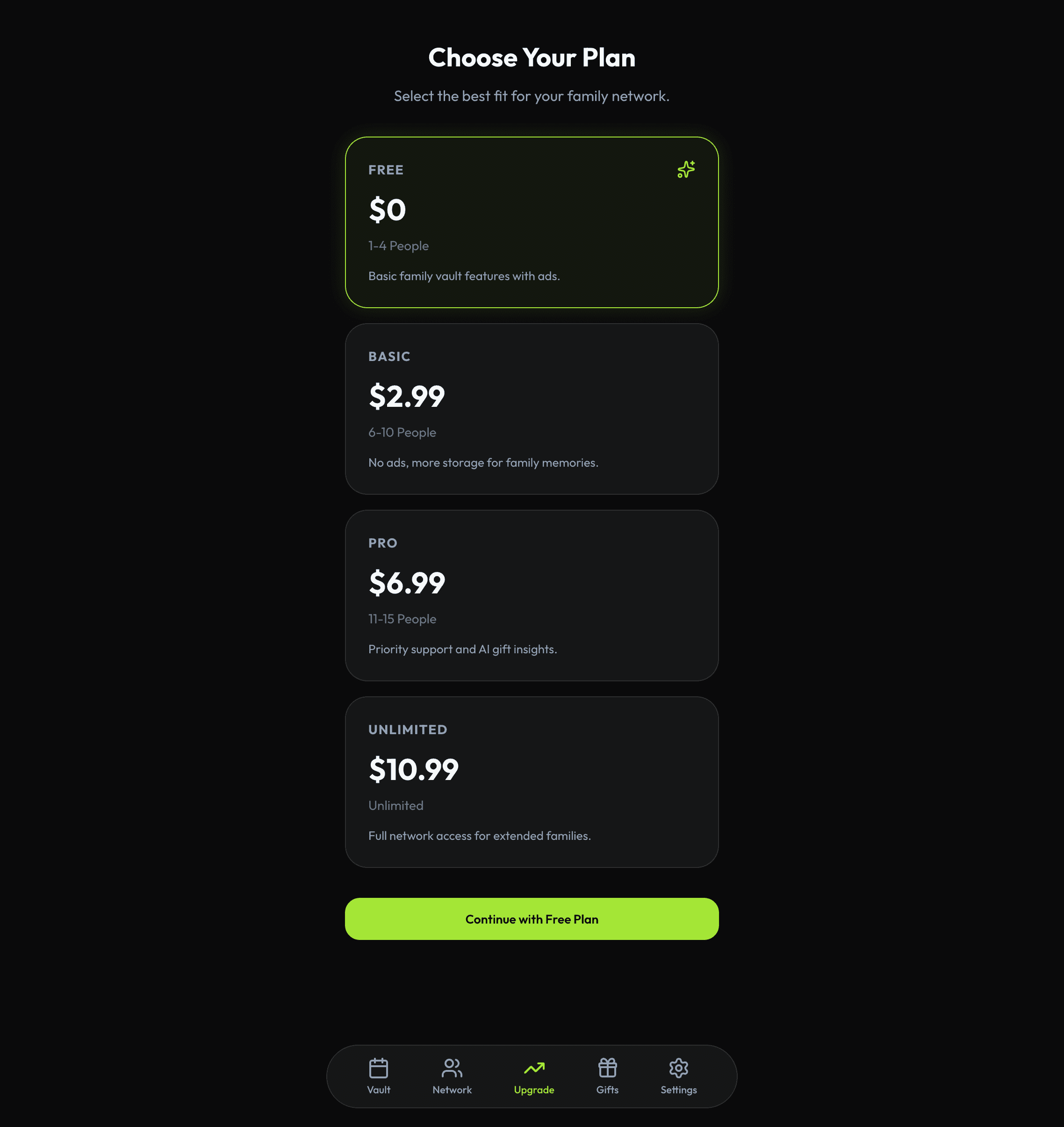 UI/UX design mockup